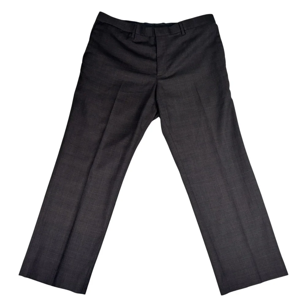 Banana Republic Dress Pants Mens 36x30 Brown Wool Blend Classic Fit Plaid